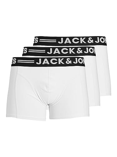 72% DESCUENTO JACK & JONES SENSE TRUNKS 3 PACK Bóxer, Blanco, Medium (Pack de 3) para Hombre
