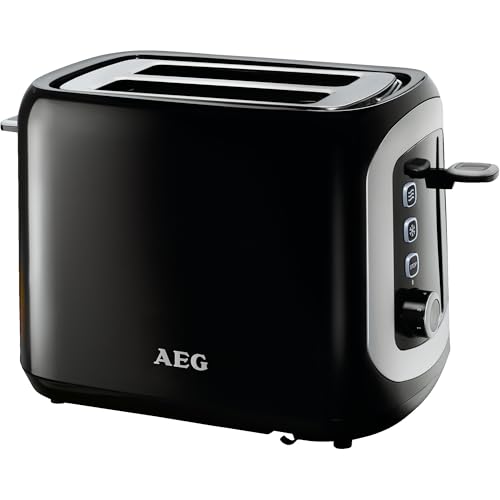 DESCUENTAZO 56% DESCUENTO AEG AT3300   Tostadora Serie 3 de Doble Ranura   940W, 7 Niveles de Potencia, Función Descongelar, Soporte Bolleria, Bandeja Recogemigas Extraíble, Indicadores Luminosos, Aislamiento Térmico, Negro