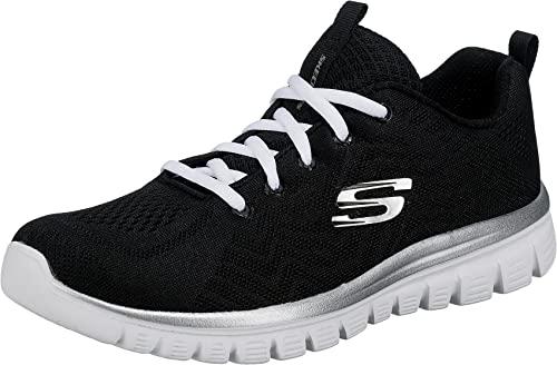 40% DESCUENTO Skechers Graceful Get Connected Regular, Zapatillas Mujer, Black Mesh White Trim, 39 EU