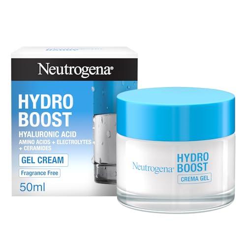 32% DESCUENTO Neutrogena Hydro Boost Crema Gel (50 ml), crema hidratante facial apta para pieles sensibles, crema para el cuidado facial con ácido hialurónico