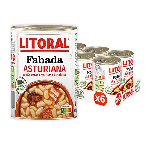 LITORAL Fabada Asturiana   Plato Preparado de Fabada Asturiana Sin Gluten   Pack de 6×420 g