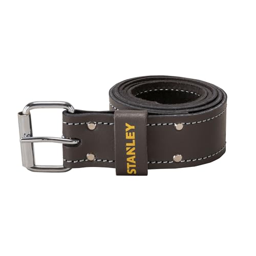 55% DESCUENTO STANLEY Cinturón de piel de primera calidad, Hebilla duradera, Reforzado con remaches, Perforado para adaptarse a diferentes tamaños de cintura, STST1 80119