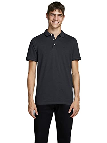 21% DESCUENTO JACK & JONES Jjepaulos Polo Ss Noos, Hombre, Gris (Dark Grey Melange Detail: Slim Fit   Melange), Medium