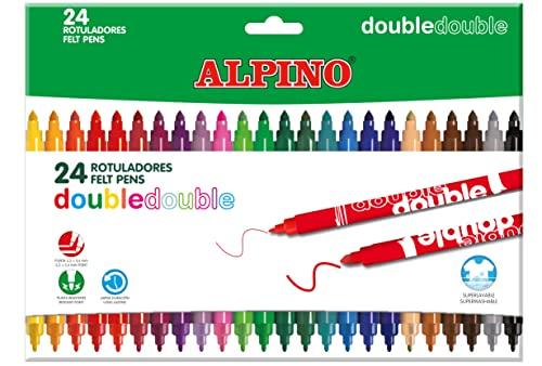43% DESCUENTO Rotulador alpino double double punta gruesa y punta fina caja de 20+4 colores surtidos