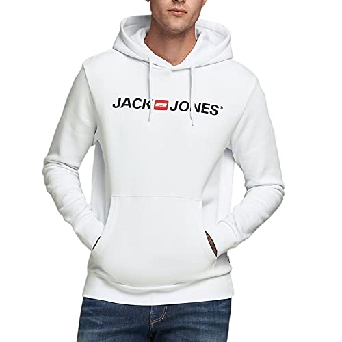 45% DESCUENTO JACK & JONES JJECORP Old Logo Sweat Hood Sudadera con Capucha, Blanco, L para Hombre