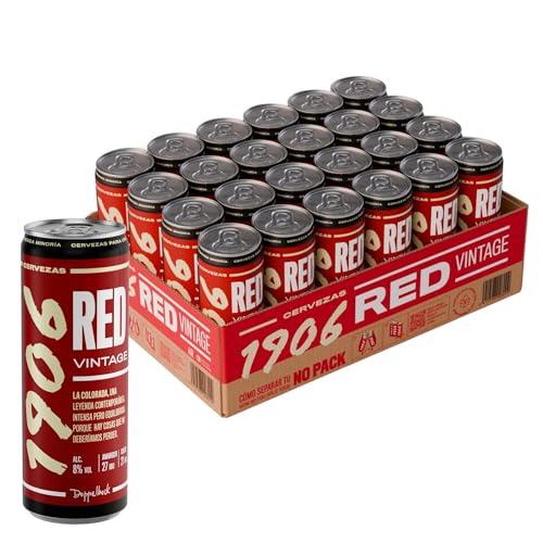 33% DESCUENTO 1906 Red Vintage   Cerveza Lager Extra, Pack de 24 Latas x 33 cl, Sabor Intenso y Equilibrado, Galardonada Internacionalmente, 8% Volumen de Alcohol
