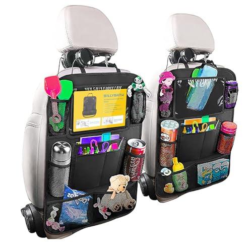BillyBath Organizador de Asiento de Coche 2 Pack, Organizador Coche Interior Soporte Ipad Camper Furgoneta Accesorios Protector Asiento