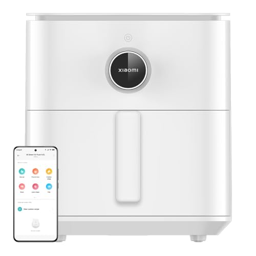 DESCUENTAZO 55% DESCUENTO Xiaomi Smart Air Fryer 6.5L   Freidora de aire 6.5L, 1800W, +100 recetas, pantalla OLED, temperatura regulable 40°C 220°C °, Cocción uniforme 360°, blanco (Versión ES)