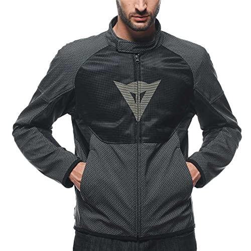 Dainese Ignite Air Tex Jacket, Chaqueta de Moto de Verano, Tejido de Malla, Chaqueta de Moto para Hombre, Protecciones Suaves, Auxetica Incense/Negro/Incienso, 44