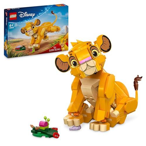 LEGO | Disney El Rey León: Simba Cachorro Juguete Infantil de Construcción, Idea de Regalo para Niñas y Niños de 6 Años o Más, Maqueta Articulada, Decoración del Dormitorio y Estantería 43243