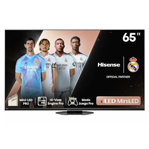 Hisense 65U8NQ   Mini LED Televisor, 65 Pulgadas,con Quantum Dot Colour, 2.1.2 Sonido multicanal, Modo Juego de 144Hz VRR 240 fps, Dolby Vision IQ & Dolby Atmos, Procesador Hi View Engine (Nuevo 2024)