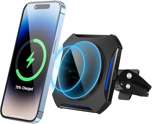 Cargador Inalámbrico para Coche, Sewowibo Carga Inalámbrica para Coche,Auto i Phone16/15/14/13 Pro/Pro MAX/Series, Cargador Inalámbrico para los Teléfonos de Coche, Negro