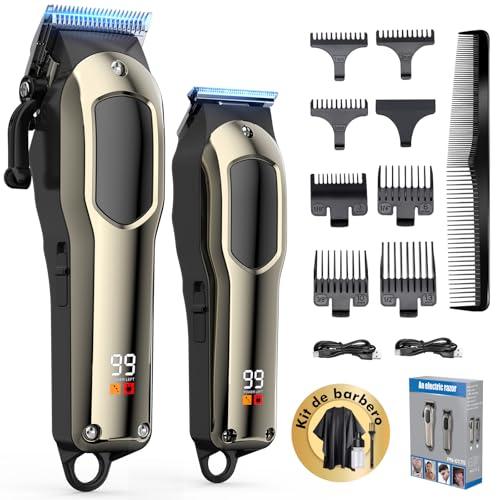 Singphere Maquina de Cortar Pelo Hombre Cortapelos Hombre Maquina Cortar Pelo Profesional Maquina de Afeitar Kit de Barbero Cortapelos y Recortadora de Barba, 2 en 1 Cortapelos Afeitar