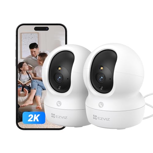 30% DESCUENTO EZVIZ 2pk CP1 2K Camara Vigilancia WiFi Interior con Seguimiento Automático, Cámara IP Domicilio WiFi 360° para Bebe con Visión Nocturna Color, Detección Humana, Llamada Bidireccional, Soporta 512GB