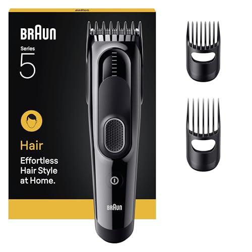 Braun Cortapelos Series 5 HC5530, Máquina De Cortar Pelo Para Hombre, +3 Accesorios De Styling, Lámina De Corte Ultra Afilada, 17 Longitudes, 50 Min De Autonomía, Lavable, Negro