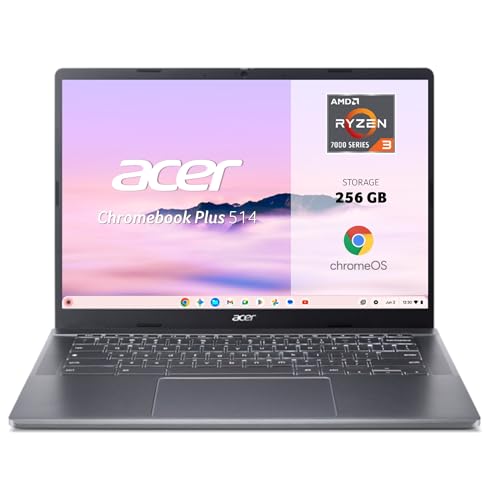 28% DESCUENTO acer Chromebook Plus 514   Ordenador Portátil de Google 14» FullHD (AMD Ryzen 3 7320C, 8GB RAM, 256GB SSD, ChromeOS) Gris, QWERTY + 1 año de Google AI Pro con Gemini Pro y 2TB de Almacenamiento