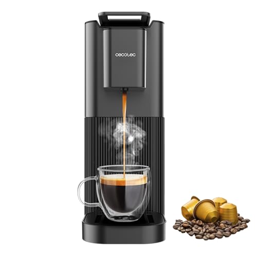BUENA OFERTA 34% DESCUENTO Cecotec Cafetera de Cápsula Power Caps 20 Descaling Tablets. 1400W, 20Bares, Compatible Cápsulas Nespresso, Depósito Agua 700ml, Thermoblock, Antideslizante, Altura Regulable, Fácil Limpieza