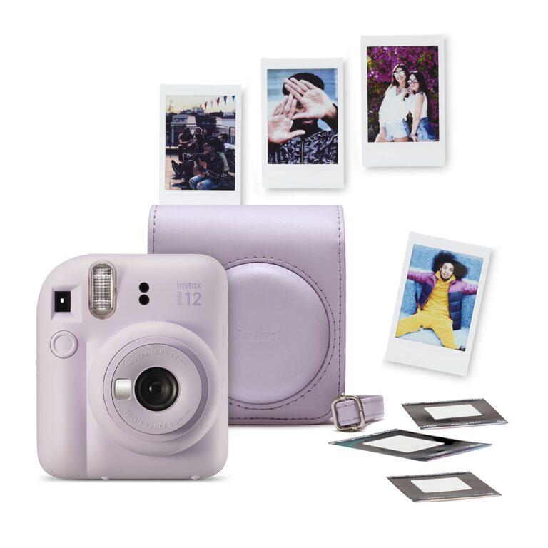 Kit de Cámara instantánea Fujifilm instax mini 12 con funda, carga 10 fotos y 50 adhesivos de doble cara (Reacondicionado Grado A) · Fujifilm · El Corte Inglés