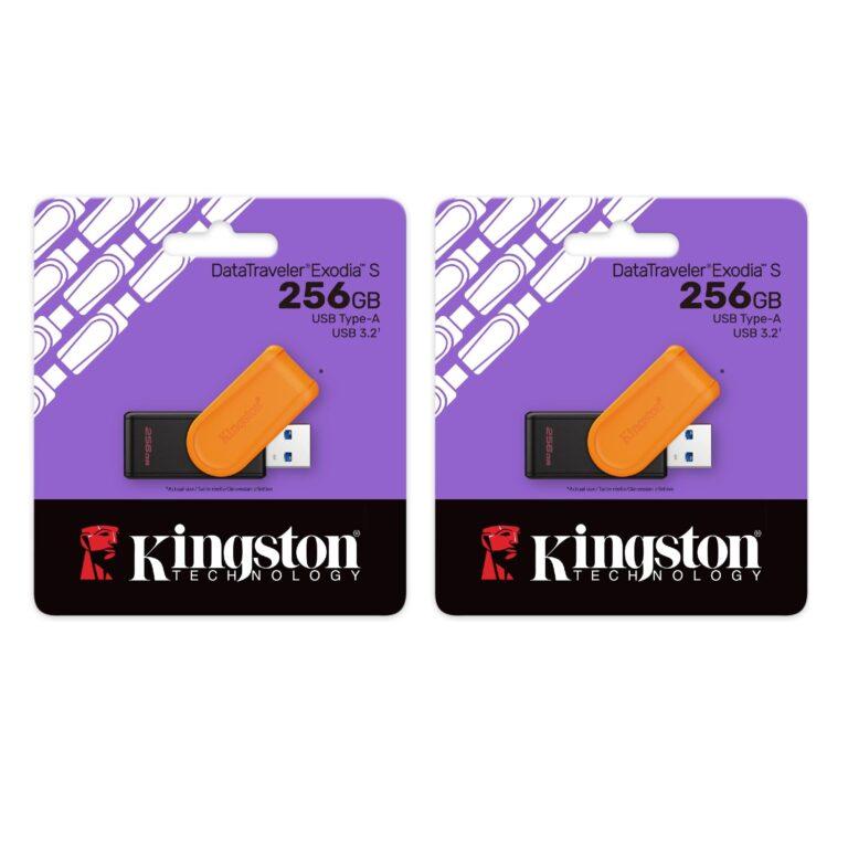 Pack 2x Kingston DataTraveler Exodia S Pendrive Flash USB – 256GB – USB 3.2 Gen 1 – USB Type A – Negro/Naranja – Mdelo DTXS | Miravia