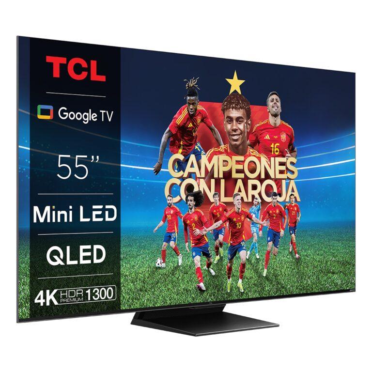 TV QD Mini LED 139 cm (55″) TCL 55C805, 4K UHD 1300 nits, Smart Google TV Dolby Vision y Atmos, Motion Clarity Pro de 144 Hz (Reacondicionado Grado D) · TCL · El Corte Inglés