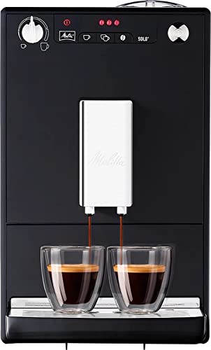 50% DESCUENTO Melitta, Solo E950 101, Cafetera Superautomática con Molinillo, 15 Bares, Café en Grano para Espresso, Limpieza Automática, Personalizable, Negro