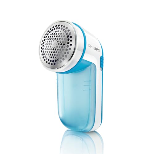 Philips Quitapelusas – para Todo Tipo de Prendas, Cuchilla de Alta Velocidad 8800 RPM, Compacto y Ligero, Depósito de Pelusas fácil de vaciar, Incluye 2 Pilas AA, GC026/00