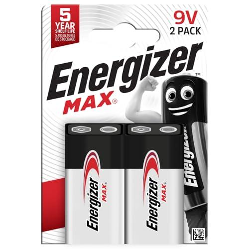 28% DESCUENTO Energizer Max   Pila 9V Alcalinas (Paquete de 2)   Baterías de 9 Voltios   para detector de humo/monóxido de carbono, electrónica y audio   Construcción 100% a prueba de fugas   5 años de vida útil
