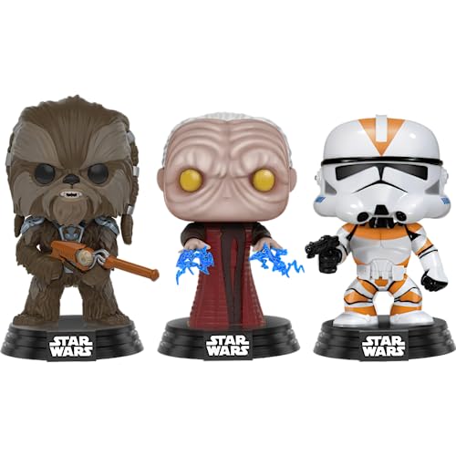 DESCUENTAZO 60% DESCUENTO Set 3 Figuras Pop! Star Wars Tarfful Unhooded Emperor Utapau Clone 2017 Fall Convention Exclusive