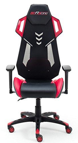 MC Racing Silla de Escritorio (Altura Regulable, soporta hasta 120 kg), Color Rojo y Negro