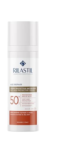 52% DESCUENTO Rilastil Sun System Emulsión Ligera Age Repair con Spf 50+ Antiedad y Fotoprotectora, Resistente al Agua, 50 Mililitros