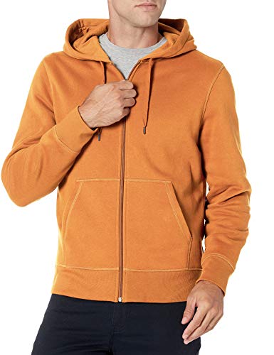 Amazon Essentials Chaqueta de Felpa con Cremallera Completa (Disponible en Tallas Grandes y Largos Especiales) Hombre, Nuez Moscada, L