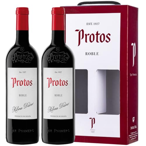 Protos Roble, Tempranillo, Estuche Vino Tinto, Ribera del Duero, 2 botellas 75cl, El embalaje puede variar