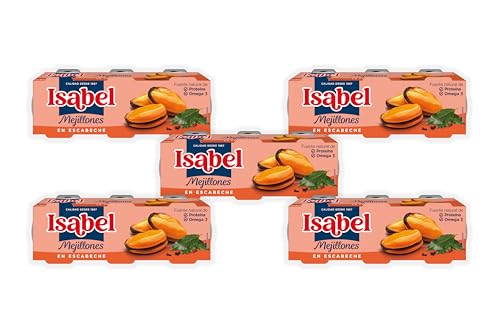 Isabel Pack 5 cajas Mejillones En Salsa De Escabeche   3 x 80 g