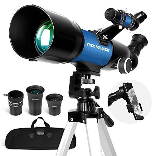 Telescope Astronomy   Telescopio para niños y Adultos y Principiantes, 400 x 70 mm, telescopio Refractor astronómico con Adaptador FMC Optics para Smartphone, trípode, para niños