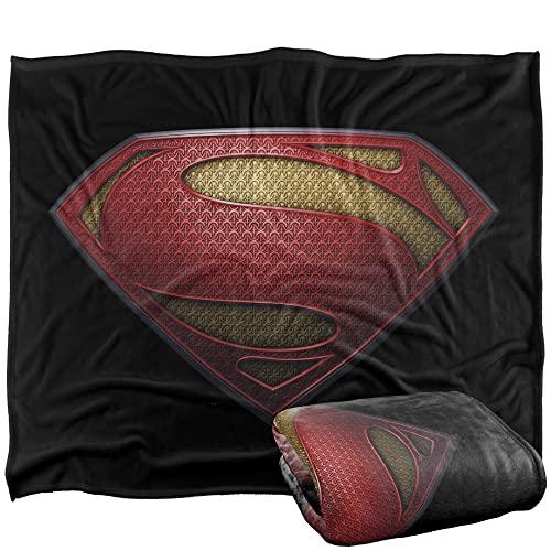 SUPERMAN Man of Steel Shield Officially Licensed Silky Touch Super Soft Throw Blanket 152 x 127 cm