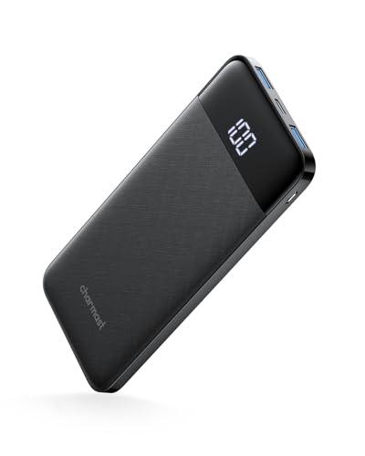 Bateria Externa 10400mAh Power Bank USB C con LED Patalla Bateria Portatil Charmast Ultra Slim Powerbank 2 entradas y 3 Salidas de 5V/3A Compatible con iPhone 14 13 Samsung Huawei iPad