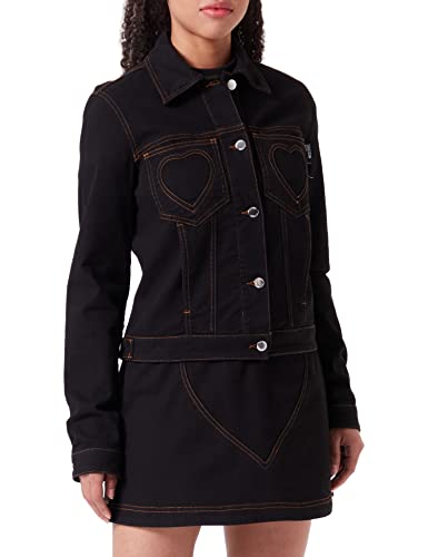 Love Moschino Trucker Jacket Chaqueta, Black, 40 De Las Mujeres