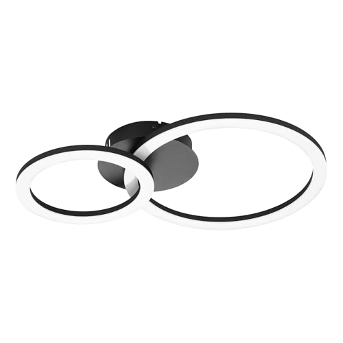 OFERTÓN SUPREMO 78% DESCUENTO Eglo connect.z lámpara LED de techo Smart Home Parrapos Z, ZigBee, app y control de voz Alexa, color de luz ajustable (blanco cálido blanco frío), luz de techo blanco negro, 45 x 30 cm