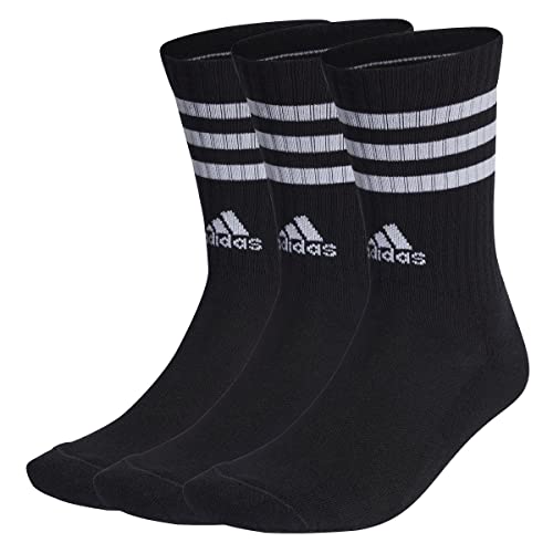 42% DESCUENTO adidas Unisex adulto 3 Stripes Cushioned Crew Socks 3 Pairs, Black / White, 8.5 10
