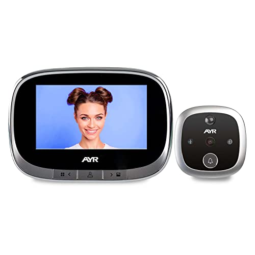 38% DESCUENTO AYR Mirilla Digital de Puerta con Gran Pantalla a Color de 4,3″. Cámara con Infrarrojos y visión Nocturna, PIR; detección de Movimiento. Batería Recargable. Modelo 763 WiFi.