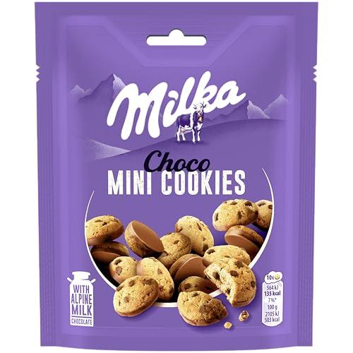 38% DESCUENTO Milka Mini Cookies Galletas con Pepitas de Chocolate con Leche y Cubiertas con Chocolate con Leche de los Alpes 110g Pack de 8