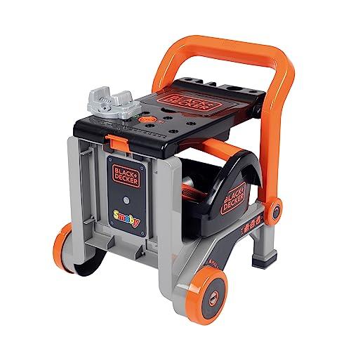 Smoby   Taller Portátil Infantil Black & Decker con Ruedas, 3 en 1, Taller, Trolley, Carretilla, 19 Accesorios, Caja de Herramientas, Juguete Niños Niñas 3 años (7600360219),Exclusivo en Amazon