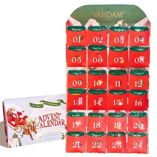 DESCUENTAZO 43% DESCUENTO VAHDAM, Regalos de té de Navidad 2025 | Set plegable edición limitada | 24 bolsitas de té únicas
