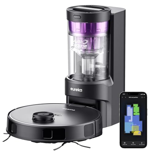 BUENA OFERTA 33% DESCUENTO Eureka NERE10s Robot Aspirador y Fregasuelos con Vaciado automático de Polvo,Aspirador Robot 4000 Pa,Autonomía 180 min,Detección Obstáculos Navegación LiDAR,App Control para moquetas y Suelos Duros