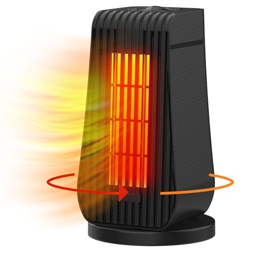 45% DESCUENTO Qoosea Calefactor Eléctrico Calefactor Bajo Consumo 1200W Radiador Electrico Bajo Consumo Baño de Aire 3 Configuraciones Calor Modo Protección Contra Sobrecalentamiento para Oficina Hogar(Negro)