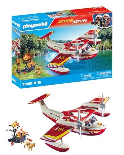 DESCUENTAZO 60% DESCUENTO PLAYMOBIL Action Heroes 71463 Hidroavión de Bomberos, misiones heroicas de Rescate, con un Bombero, Juegos de rol imaginativos y Divertidos, Juguetes para niños a Partir de 4 años