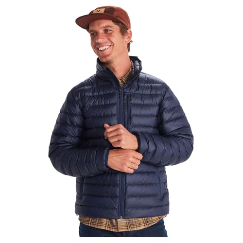 Marmot Hombre Highlander Jacket, Chaqueta de plumón ligera, parka de plumón impermeable, abrigo de invierno cálido resistente a la lluvia, Arctic Navy, XXL
