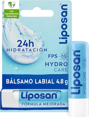 42% DESCUENTO Liposan Hydro Care FPS 15 (1 x 4,8 g), cacao de labios con 24 horas de hidratación, bálsamo labial con protección solar, bálsamo hidratante para unos labios bonitos y suaves