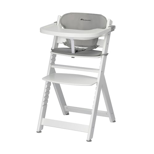 39% DESCUENTO Bebeconfort Timba + Cojín, Trona de Bebé Evolutiva, 6 Meses 99 Años, hasta 110 kg, Bandeja Extraíble, Asiento/Reposapiés Regulables, Arnés Seguridad, Compatible con Timba Baby, White + Grey Mist