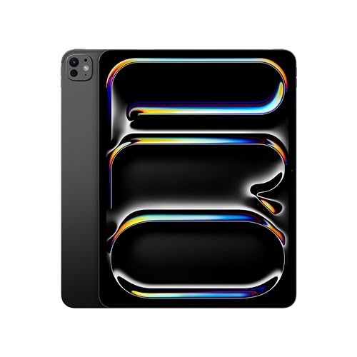 Apple iPad Pro de 13 Pulgadas (M4): Ultra Retina XDR, 512 GB, cámara Frontal de 12 Mpx en Horizontal y Trasera de 12 Mpx, Wi Fi 6E, autonomía de Sol a Sol, Vidrio estándar   Negro Espacial